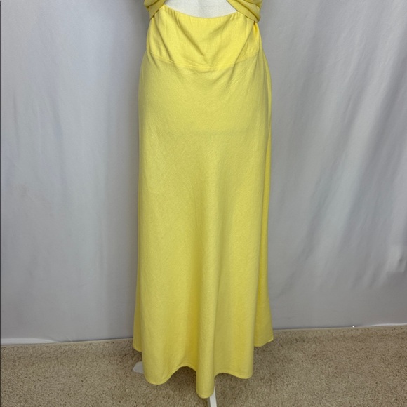Petal & Pup Rosetta Strapless Midi Dress Yellow Size 10 - Picture 8 of 14